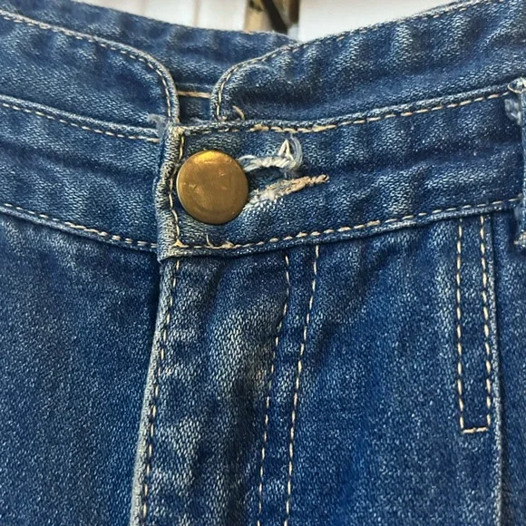 1980's High Waist Pleated Blue Denim Jeans / "Marie France" / Size: 27" x 29 - Picture 5 of 7